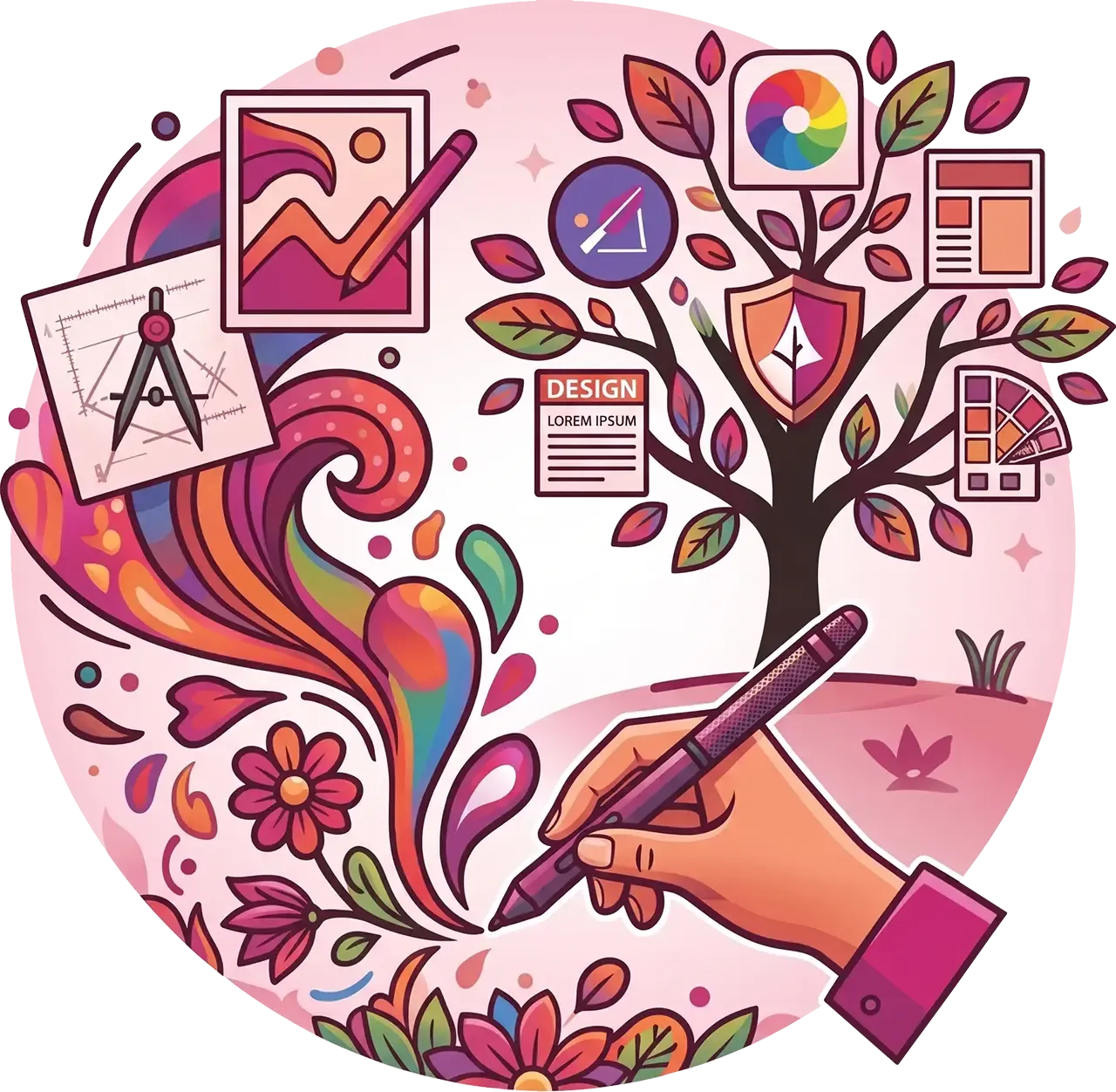 Professional graphic design marketing materials for digital campaigns